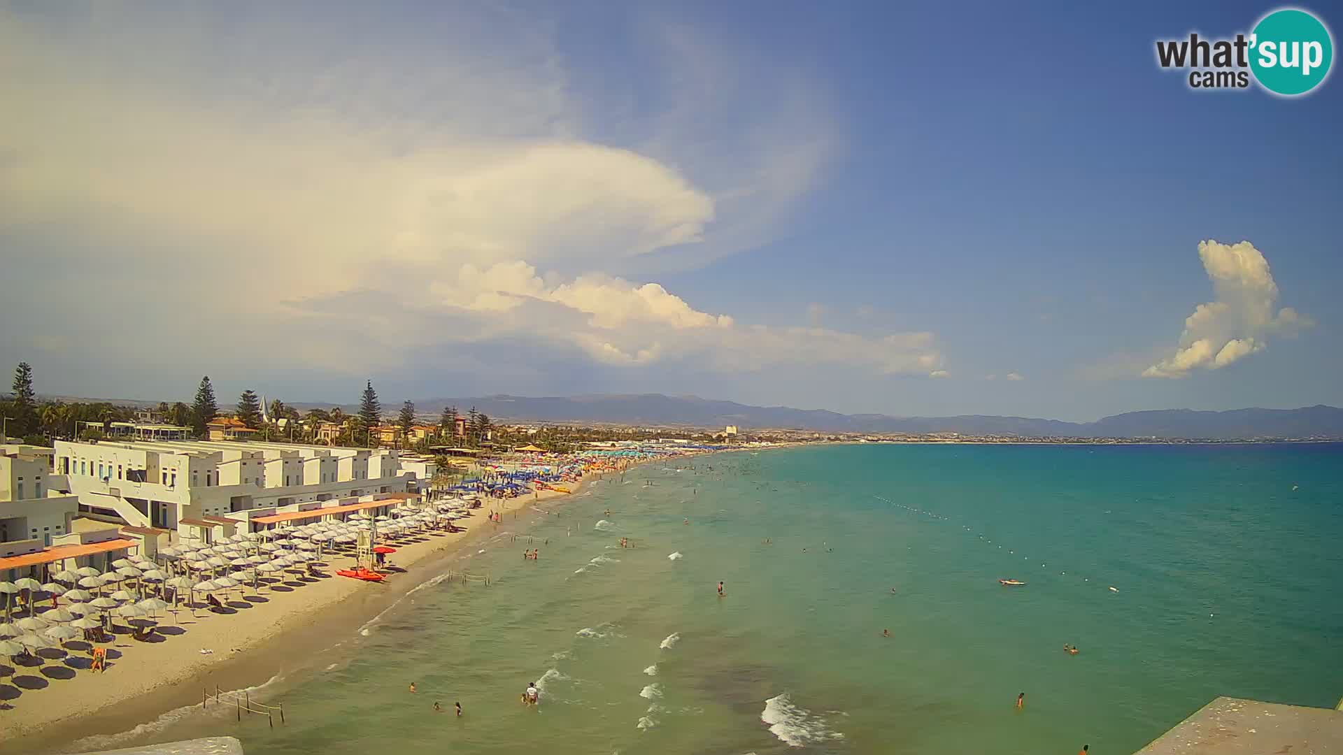 Camera en vivo Golfo de Cagliari – Playa del Poetto – Cerdeña