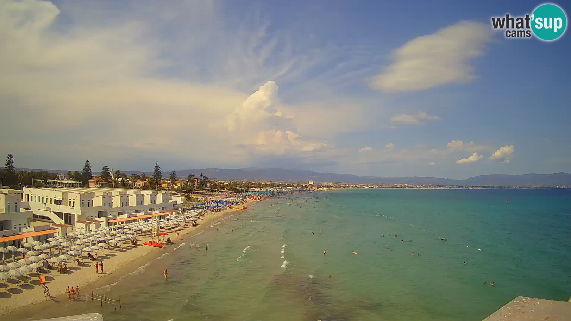 Webcam en direct Golfe de Cagliari – Plage du Poetto – Sardaigne