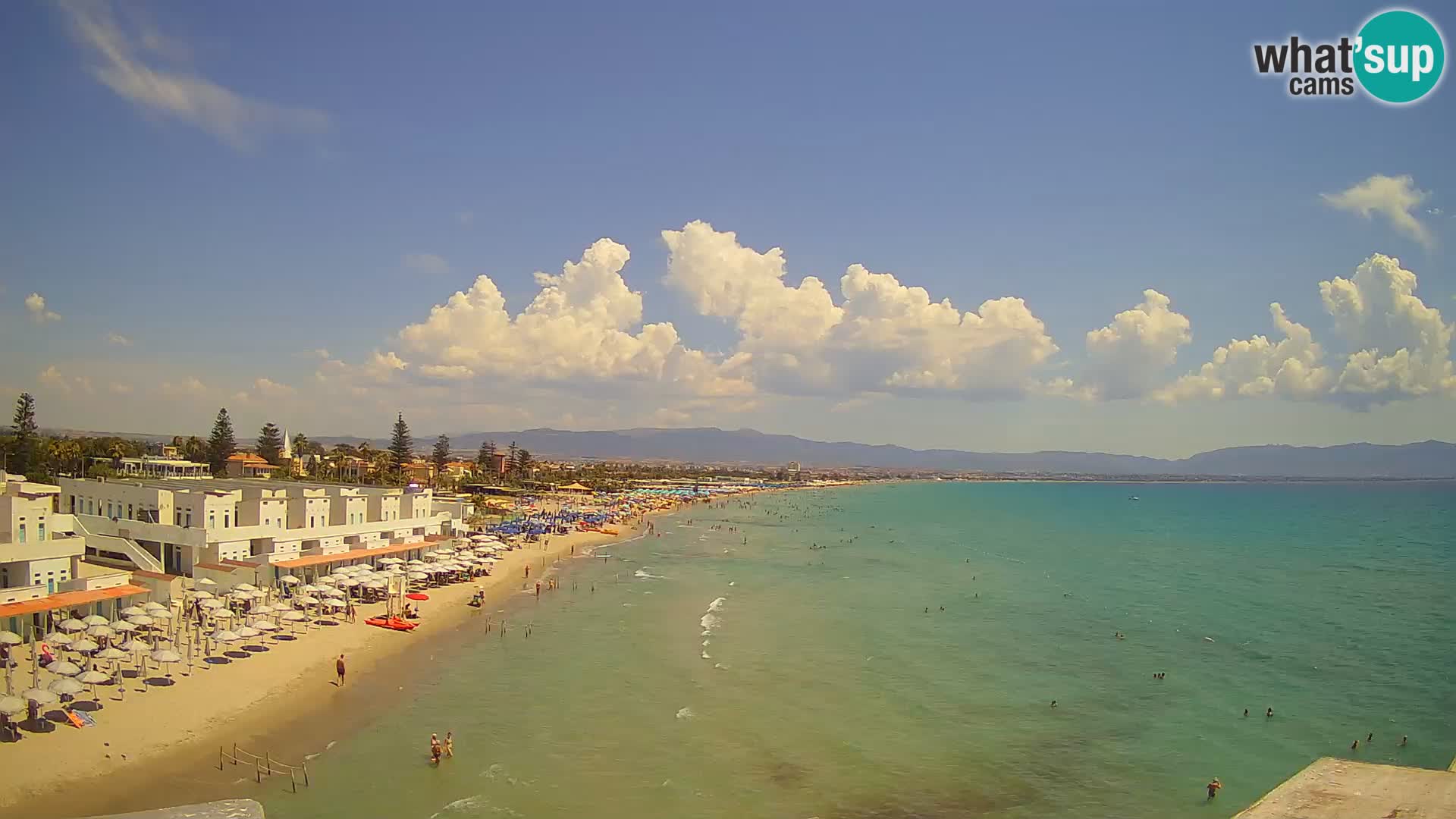 Camera en vivo Golfo de Cagliari – Playa del Poetto – Cerdeña
