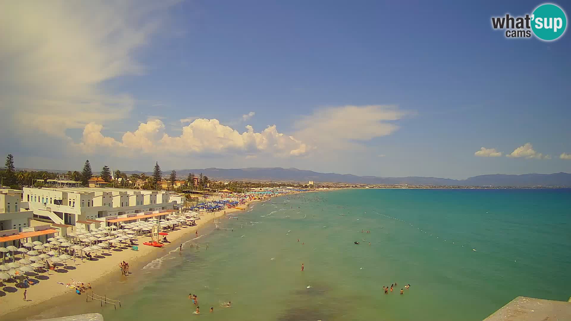 Webcam en direct Golfe de Cagliari – Plage du Poetto – Sardaigne