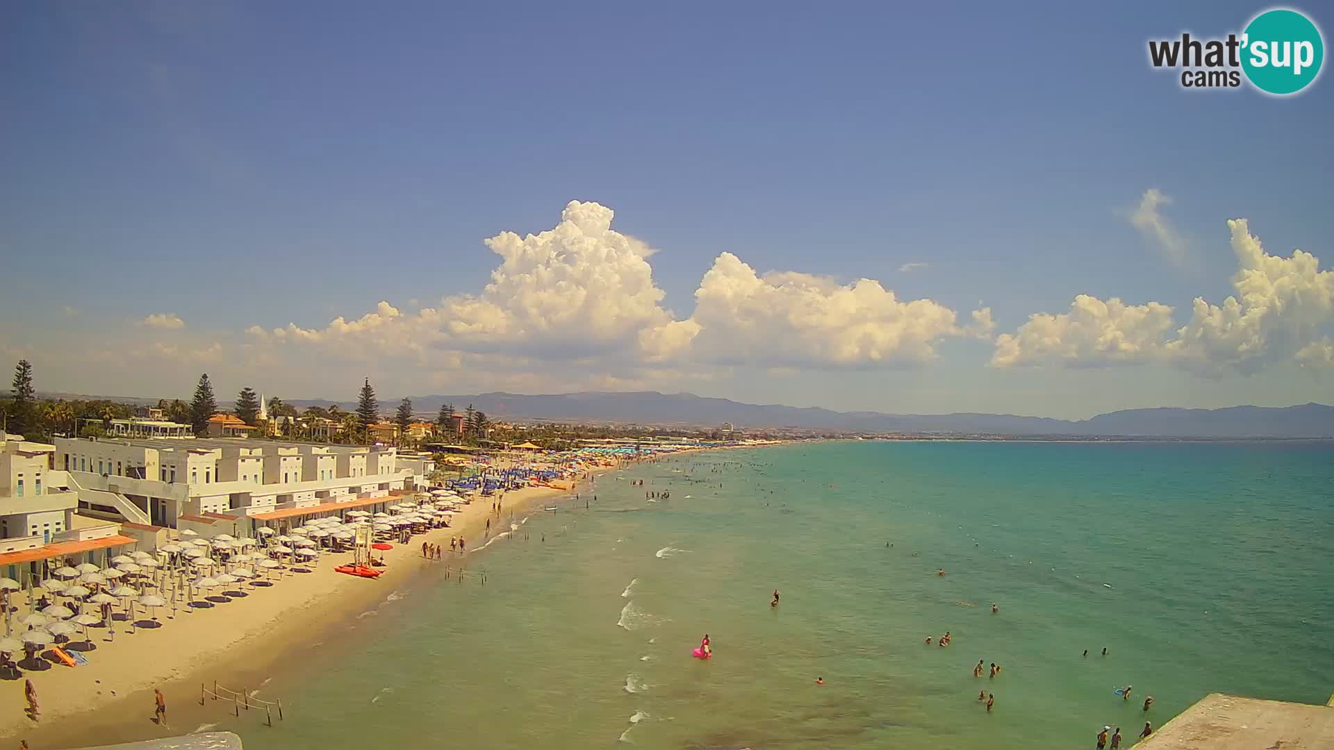 Web kamera uživo Cagliarski zaljev – plaža Poetto – Sardinija