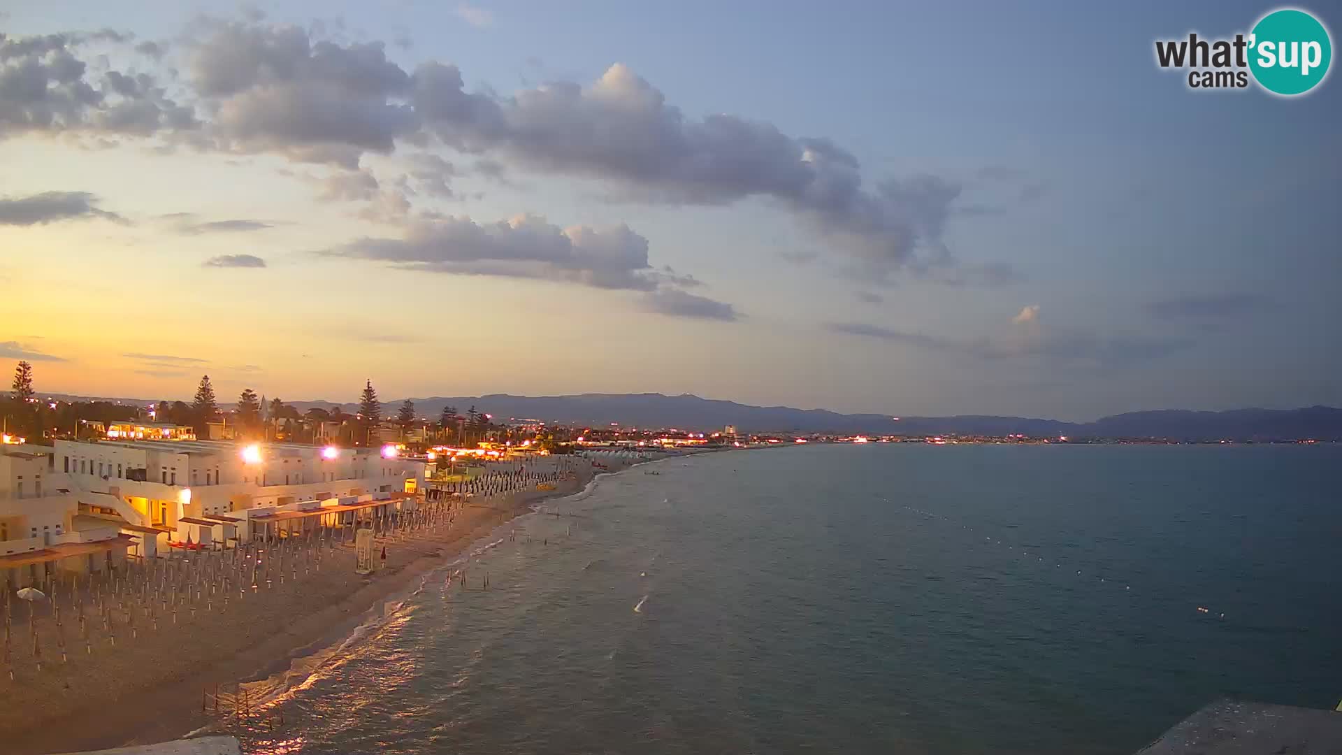 Camera en vivo Golfo de Cagliari – Playa del Poetto – Cerdeña
