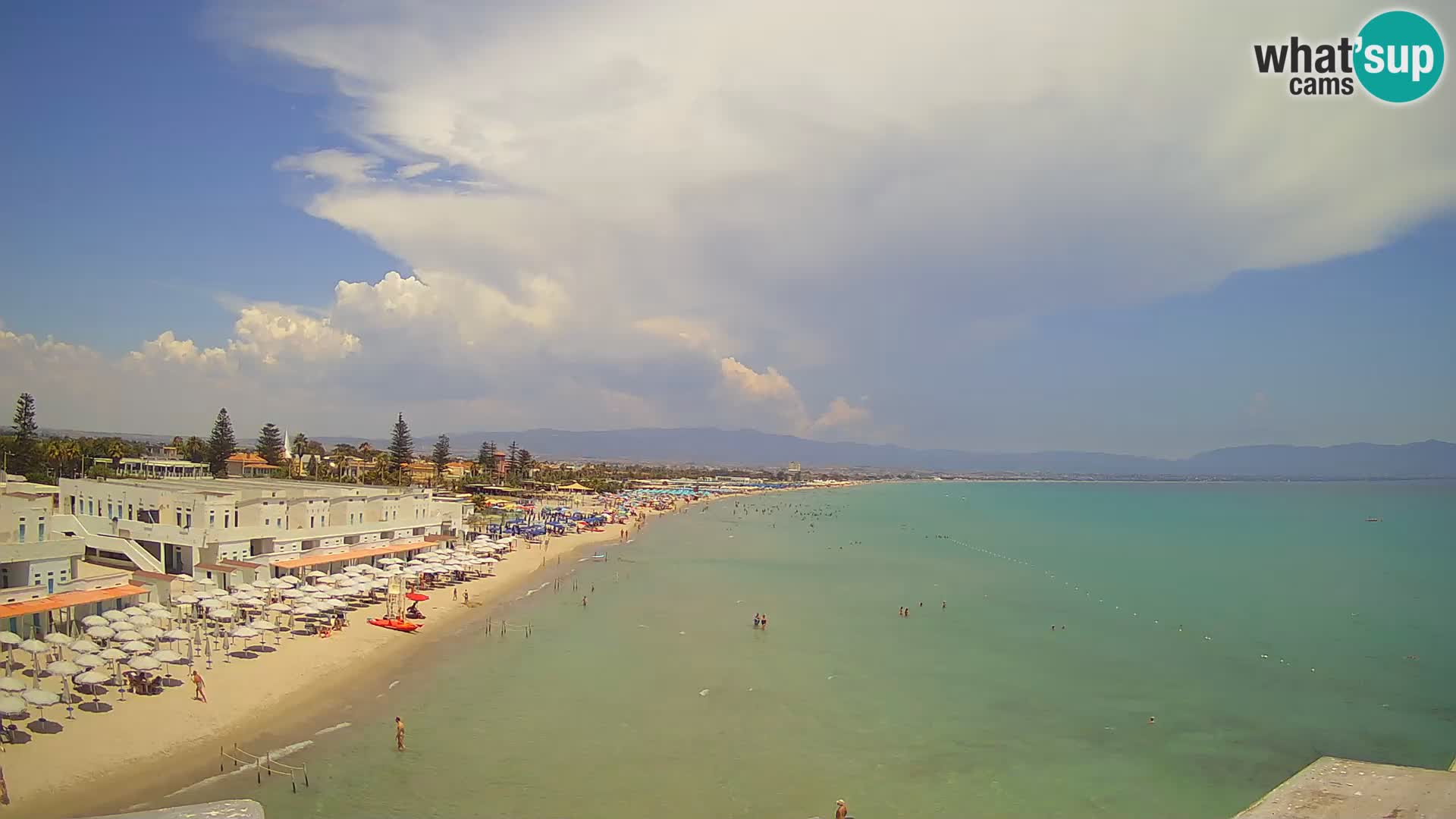 Web kamera uživo Cagliarski zaljev – plaža Poetto – Sardinija
