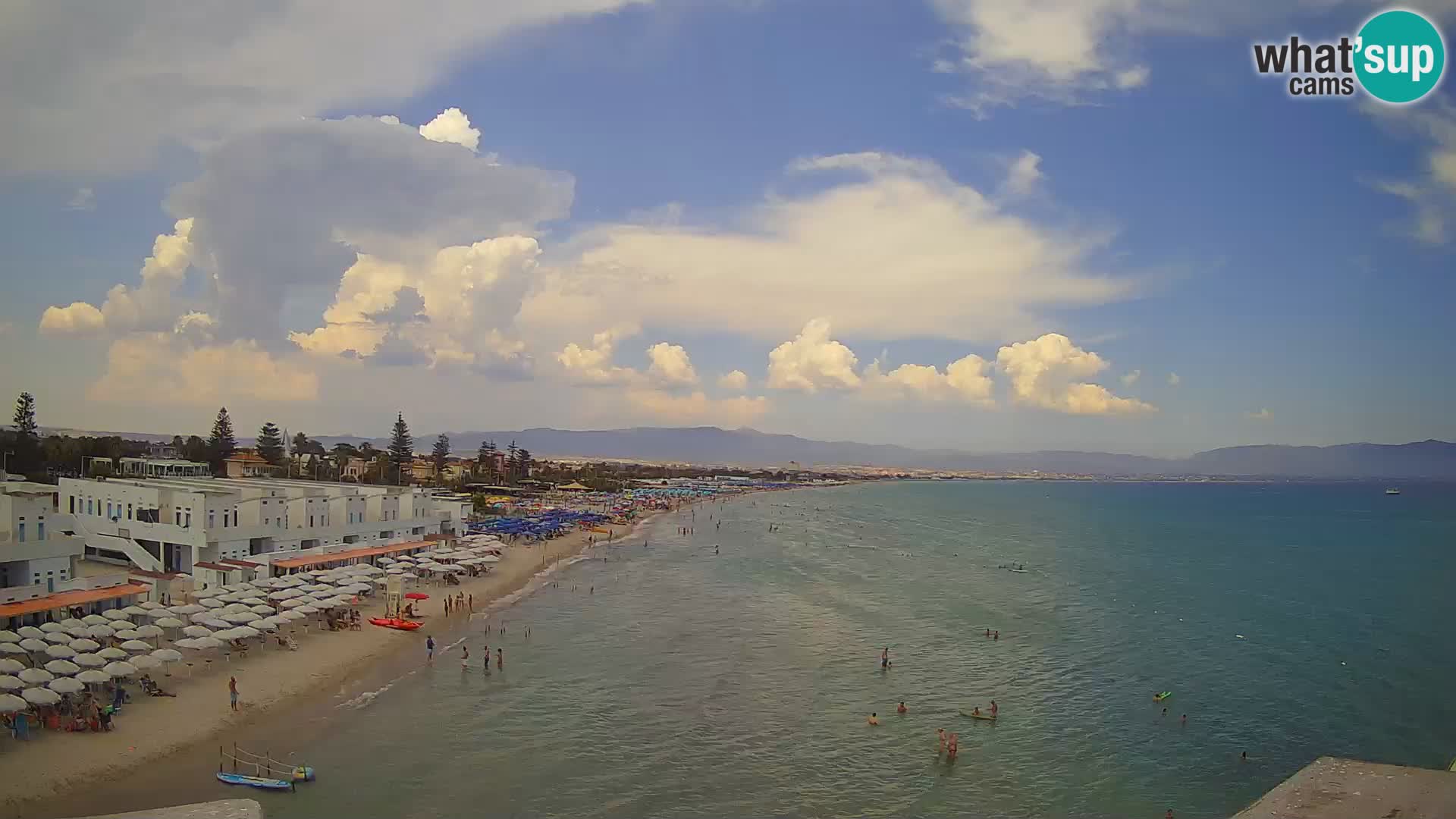 Camera en vivo Golfo de Cagliari – Playa del Poetto – Cerdeña