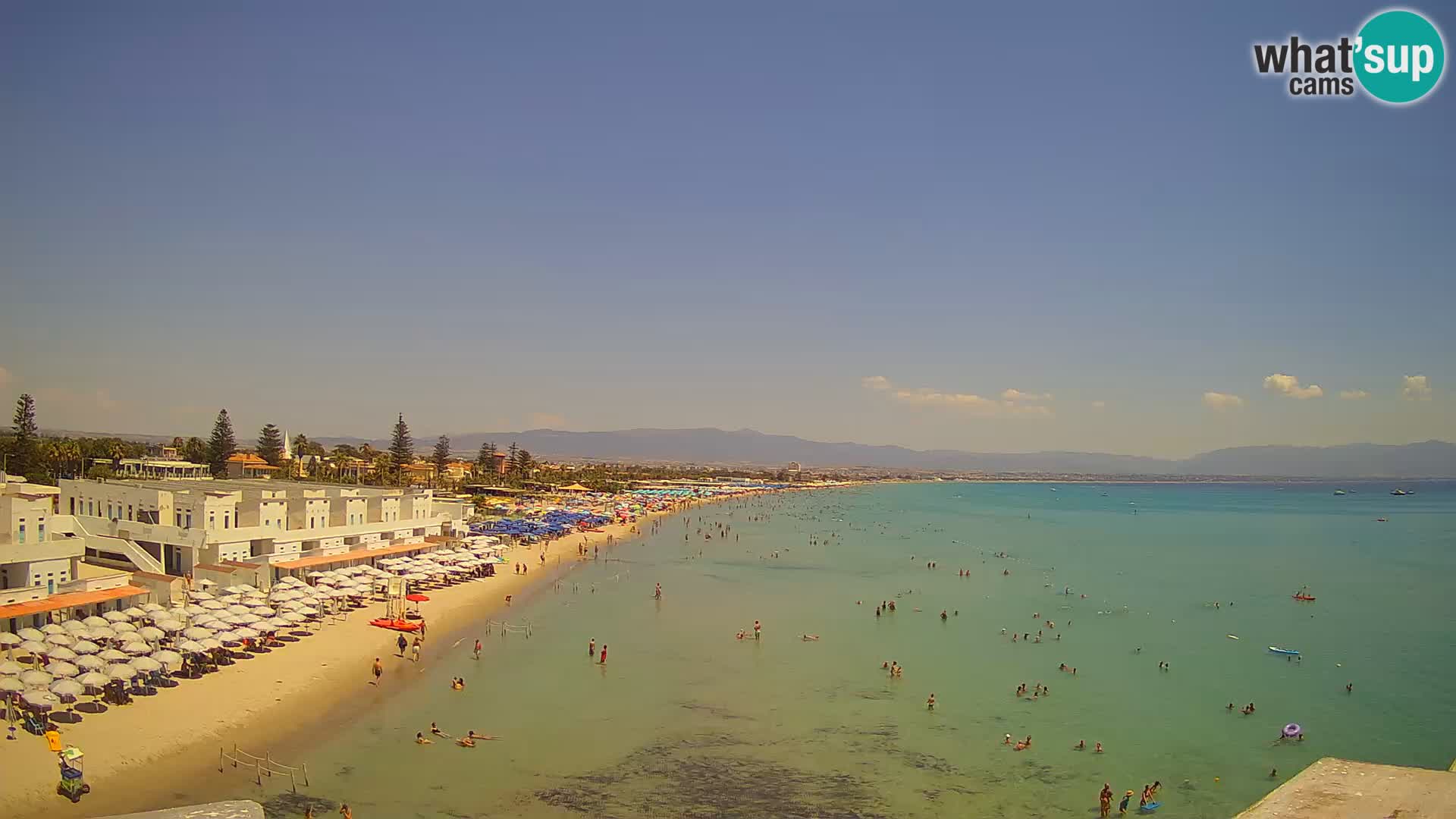 Camera en vivo Golfo de Cagliari – Playa del Poetto – Cerdeña