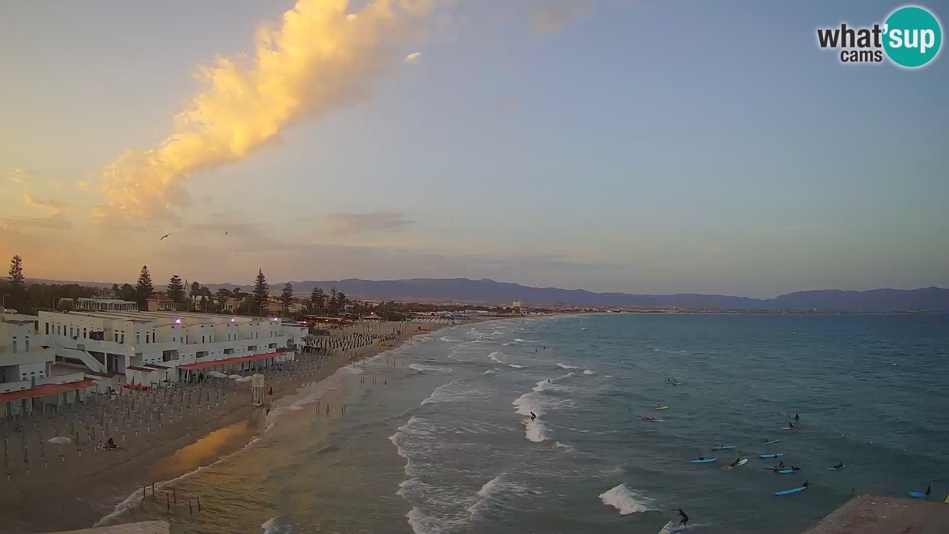 Webcam en direct Golfe de Cagliari – Plage du Poetto – Sardaigne