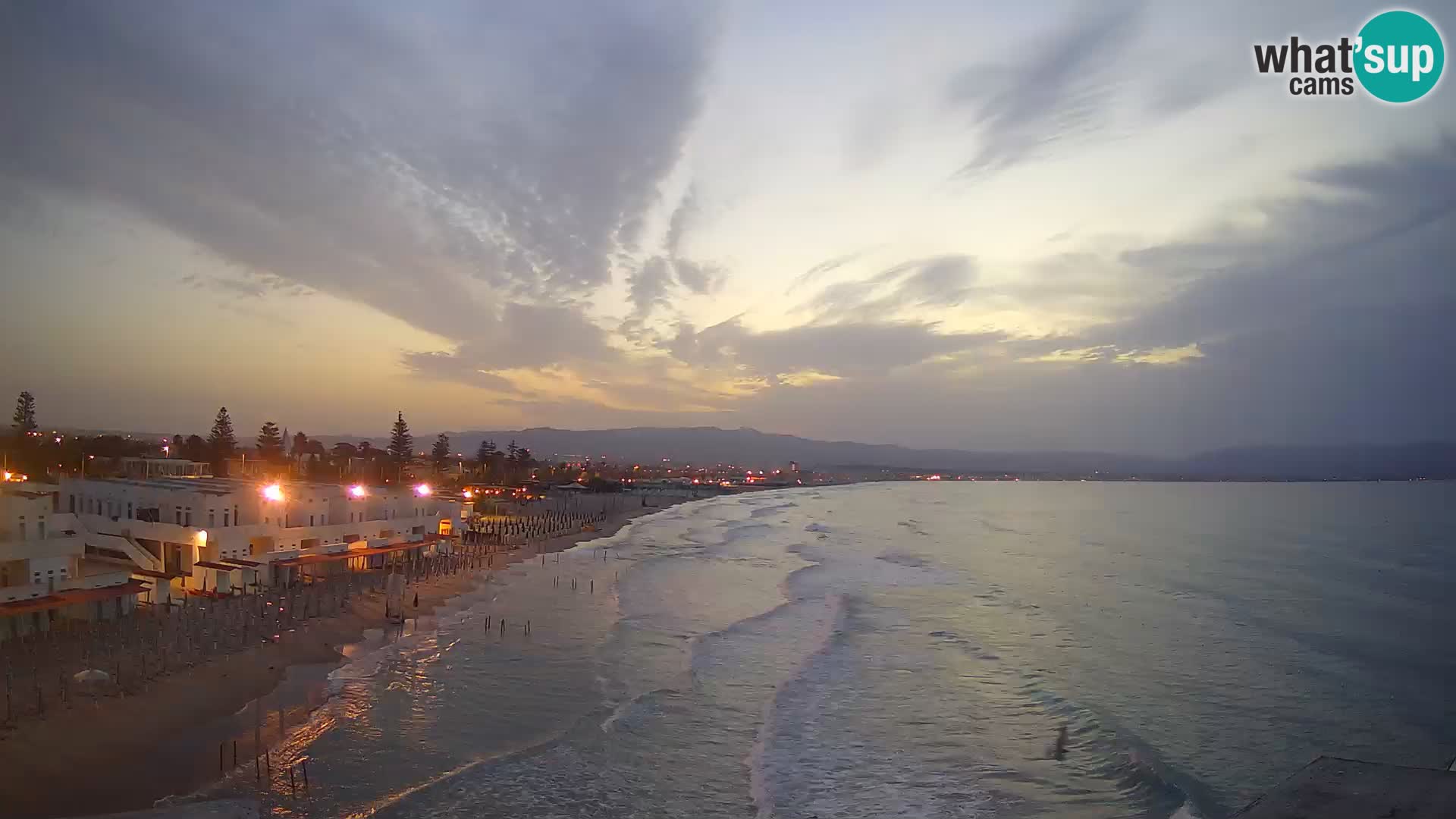 Spletna kamera v živo Cagliarski zaliv – plaža Poetto – Sardinija