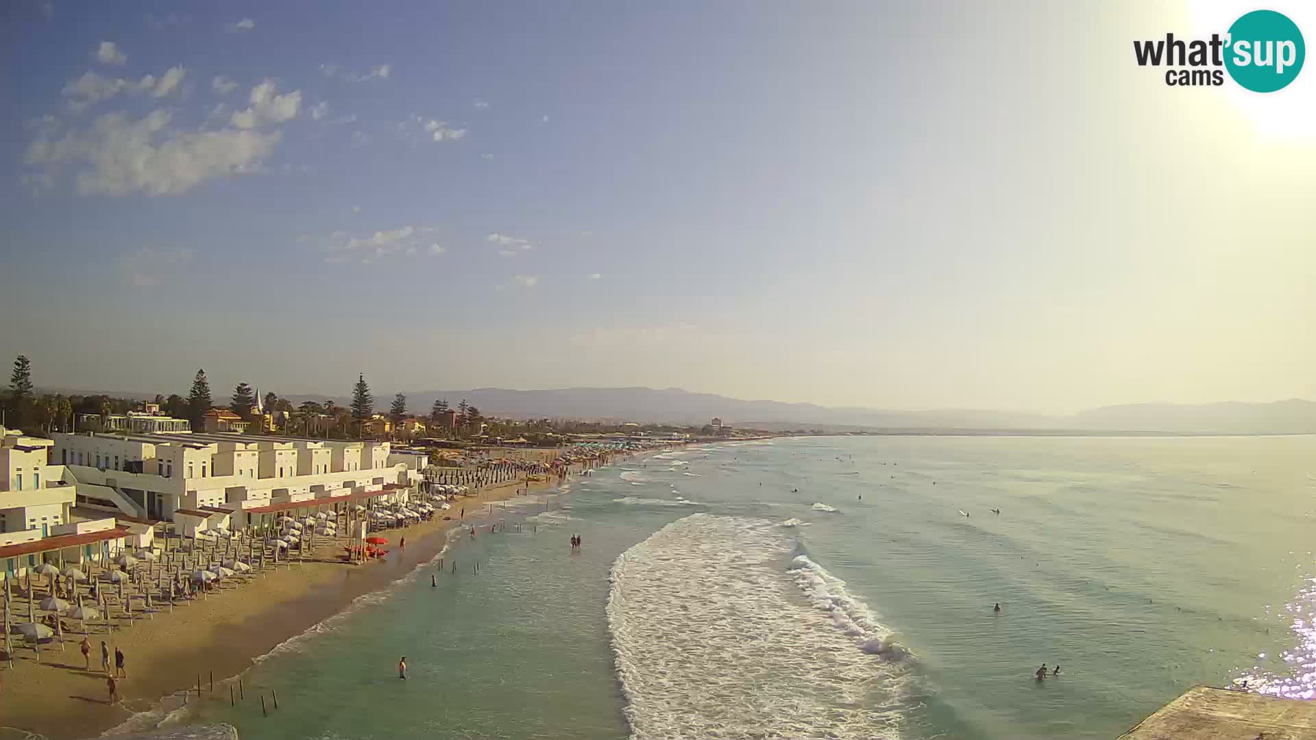 Camera en vivo Golfo de Cagliari – Playa del Poetto – Cerdeña