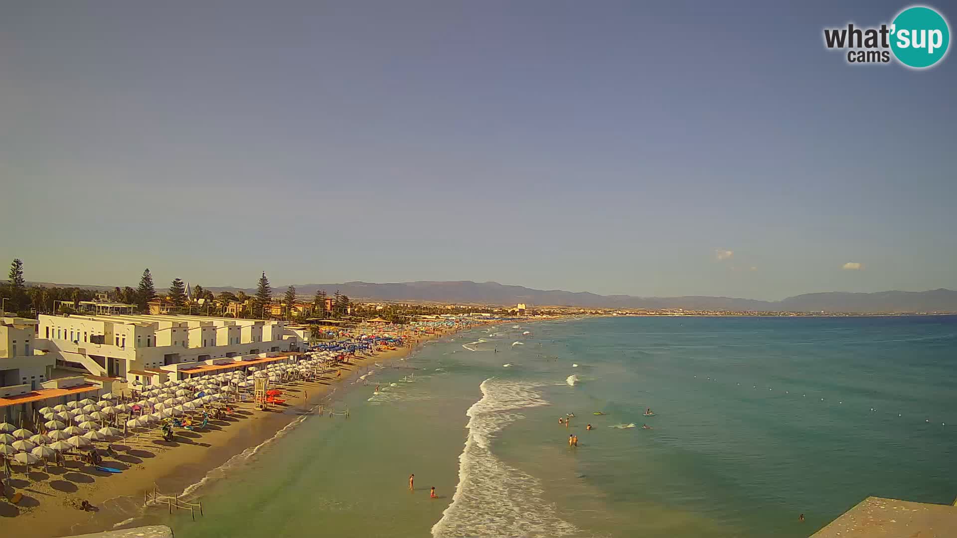 Webcam en direct Golfe de Cagliari – Plage du Poetto – Sardaigne