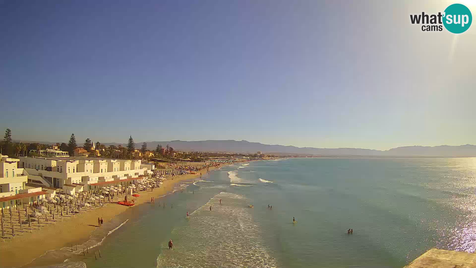 Webcam en direct Golfe de Cagliari – Plage du Poetto – Sardaigne