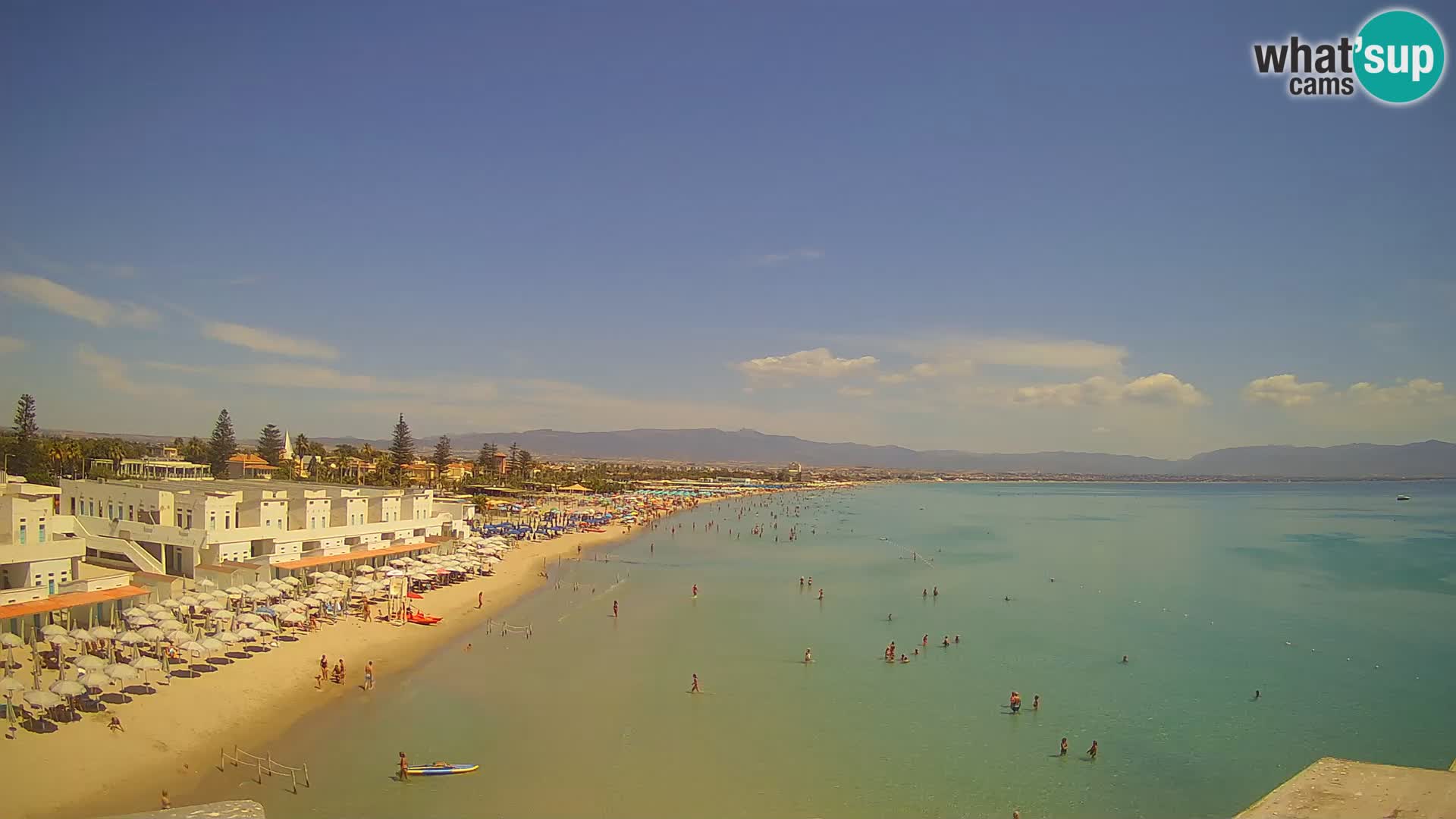 Camera en vivo Golfo de Cagliari – Playa del Poetto – Cerdeña