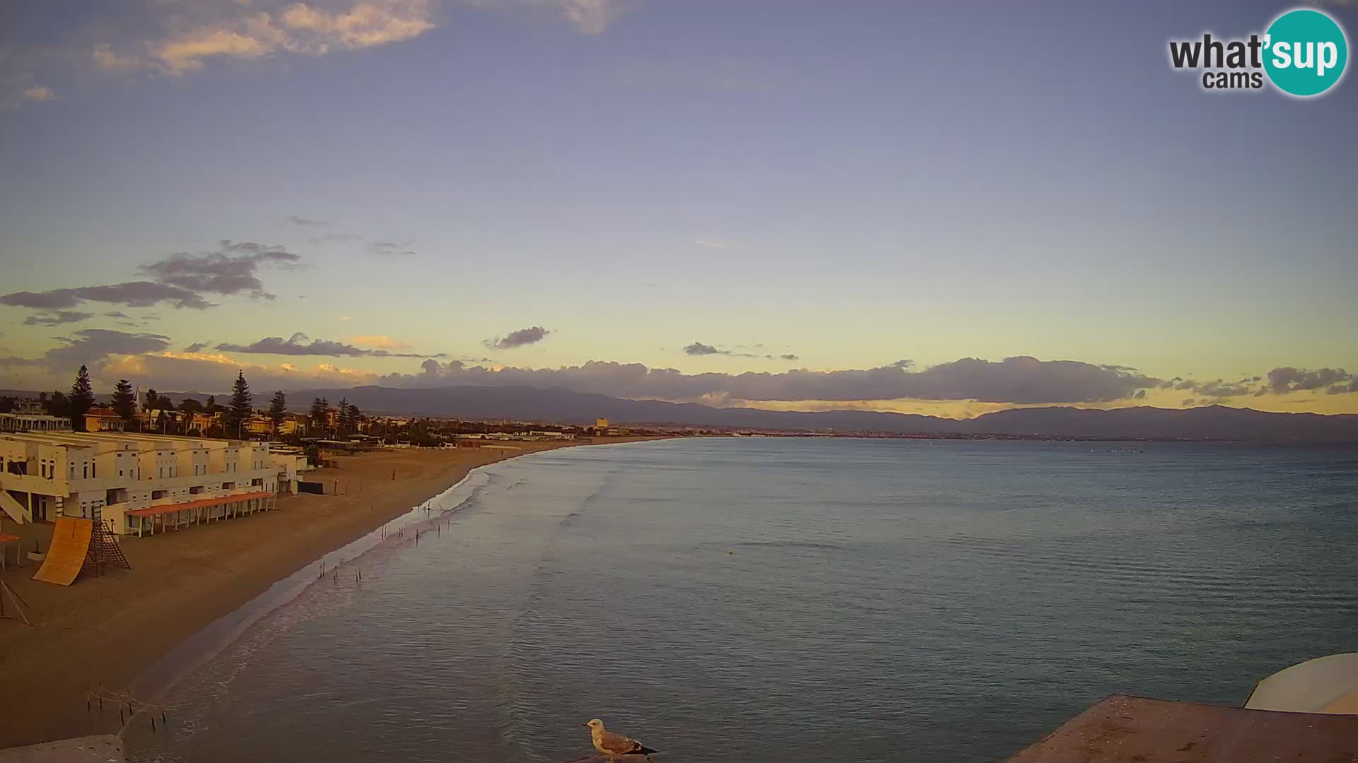 Webcam en direct Golfe de Cagliari – Plage du Poetto – Sardaigne