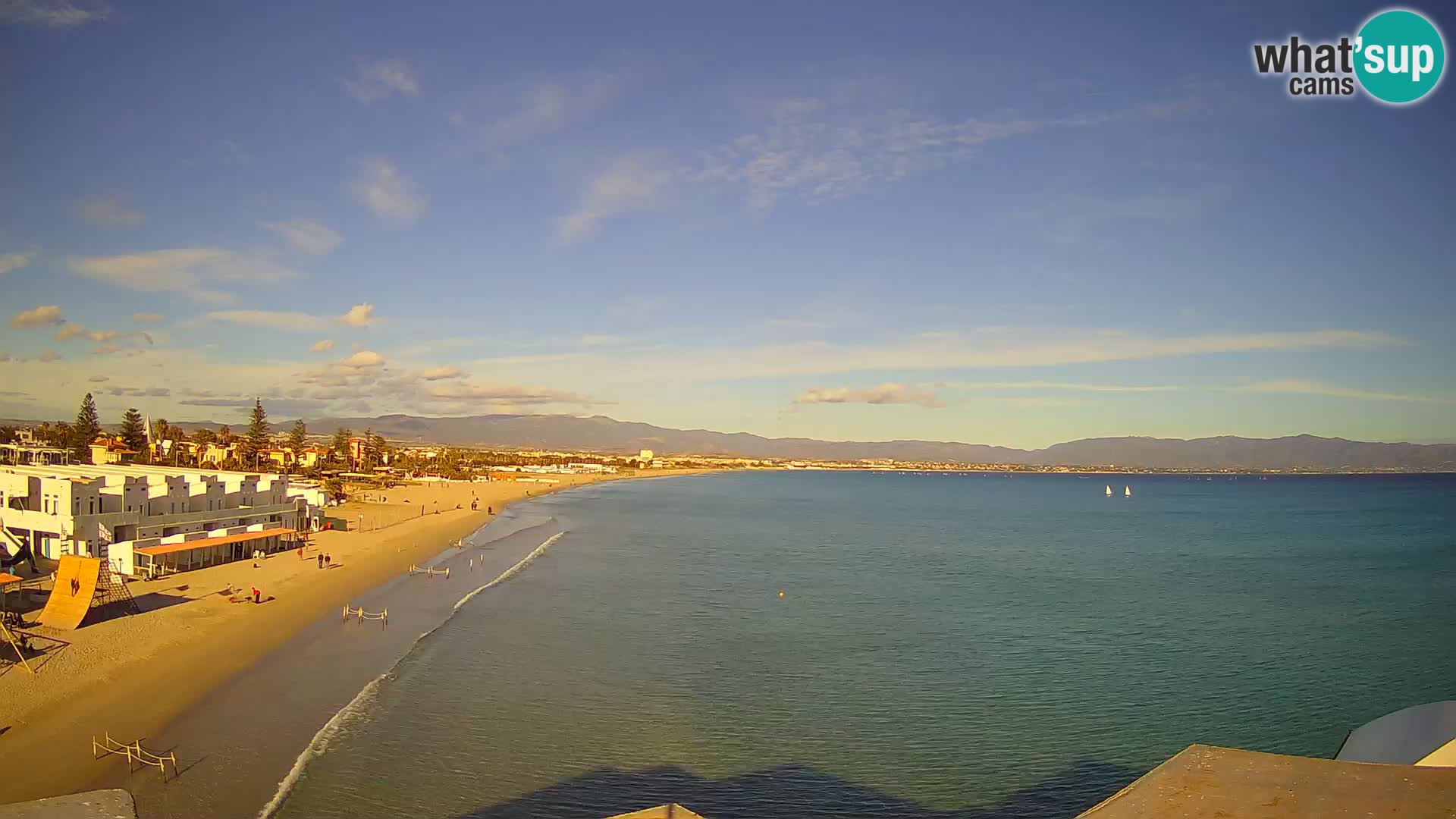 Camera en vivo Golfo de Cagliari – Playa del Poetto – Cerdeña