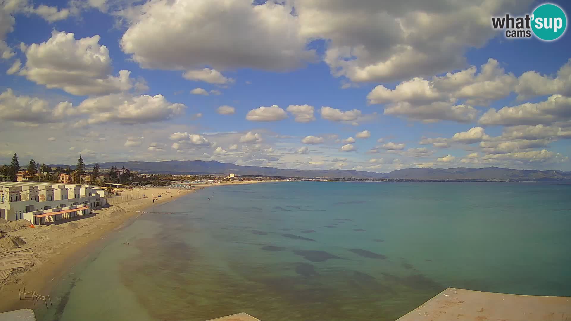 Camera en vivo Golfo de Cagliari – Playa del Poetto – Cerdeña