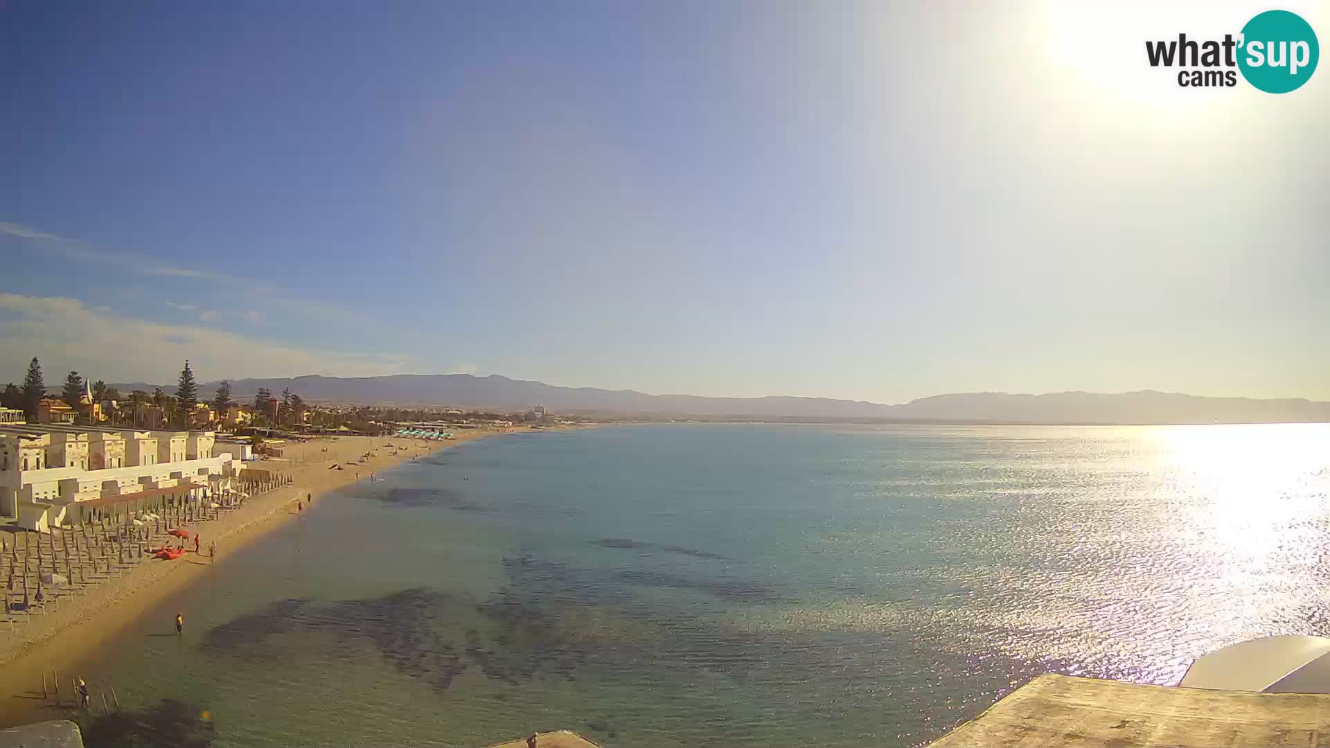 Web kamera uživo Cagliarski zaljev – plaža Poetto – Sardinija
