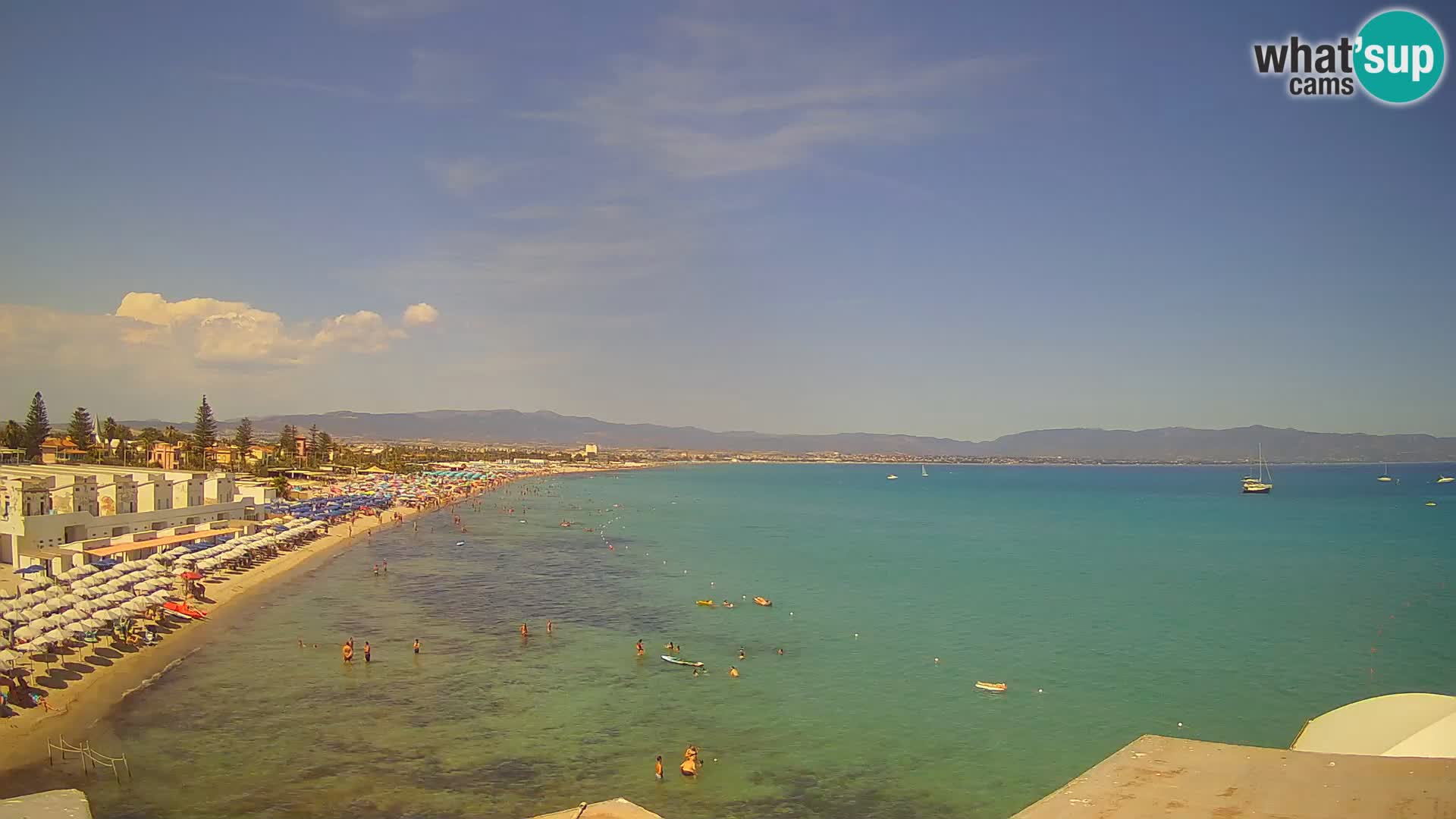 Webcam en direct Golfe de Cagliari – Plage du Poetto – Sardaigne
