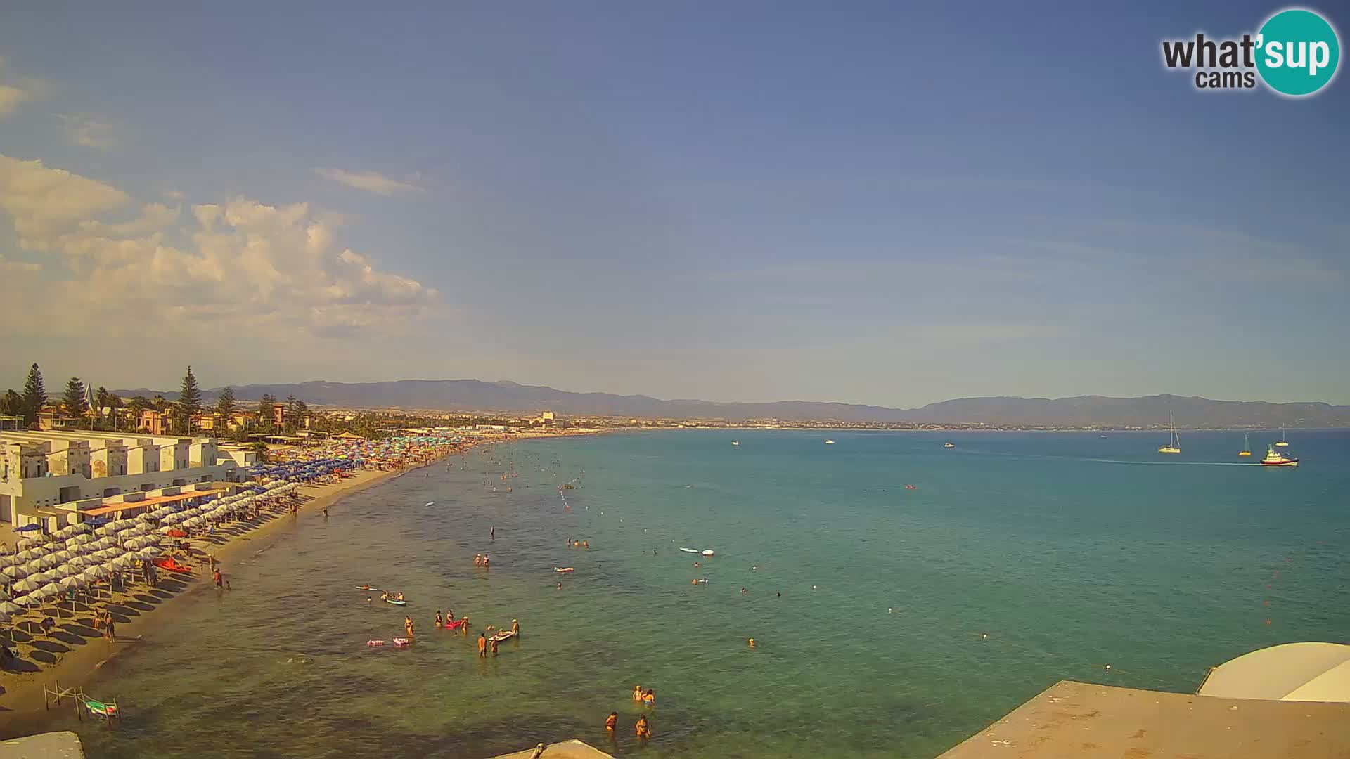 Webcam en direct Golfe de Cagliari – Plage du Poetto – Sardaigne