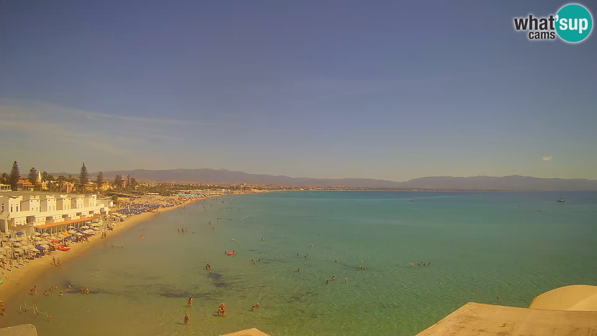 Web kamera uživo Cagliarski zaljev – plaža Poetto – Sardinija