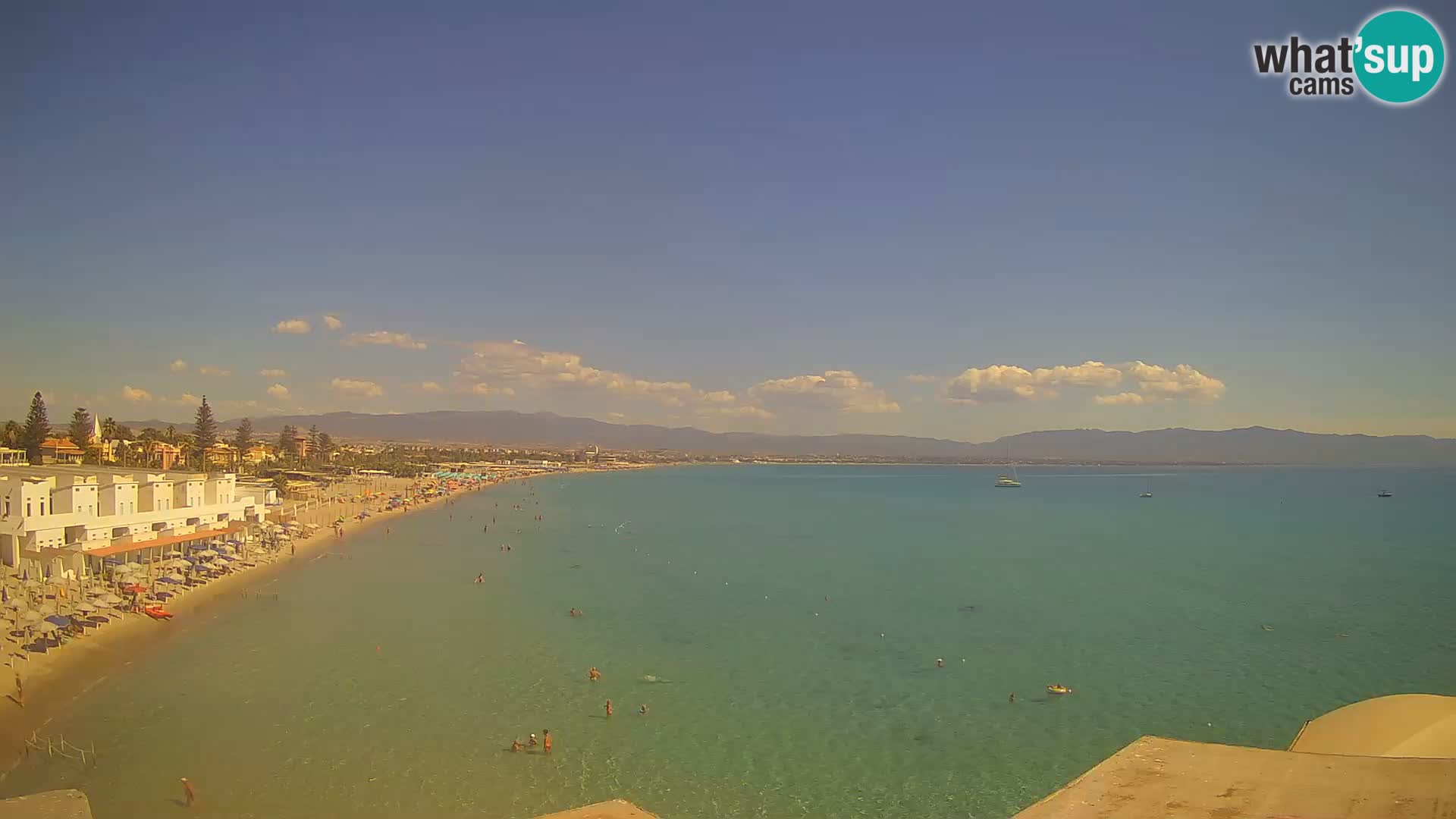 Camera en vivo Golfo de Cagliari – Playa del Poetto – Cerdeña