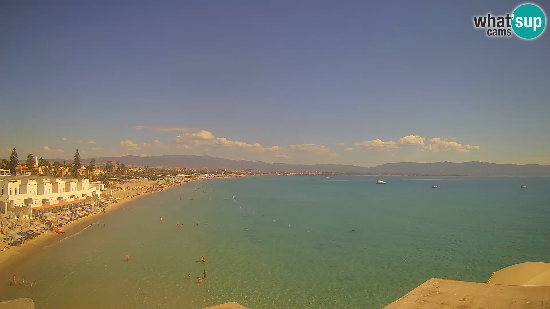 Webcam en direct Golfe de Cagliari – Plage du Poetto – Sardaigne
