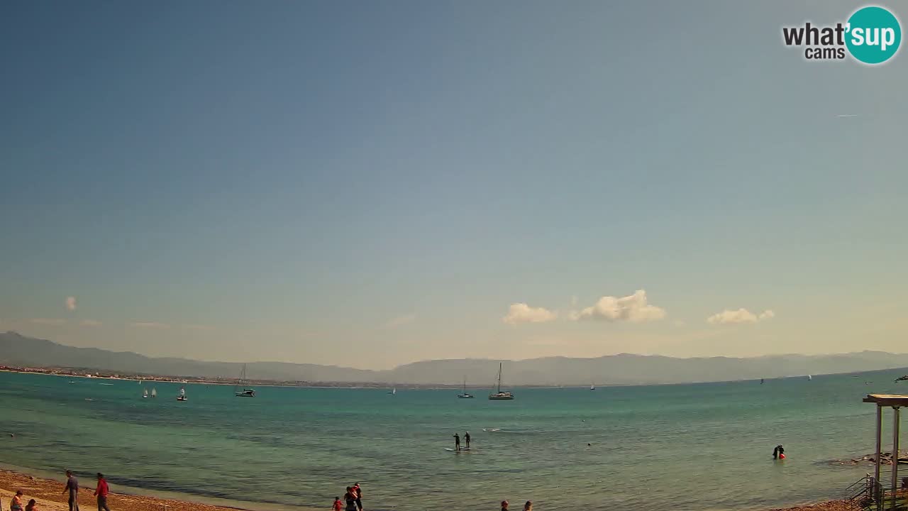 Spletna kamera Cagliari Windsurf Club – Pogled v živo s plaže Poetto
