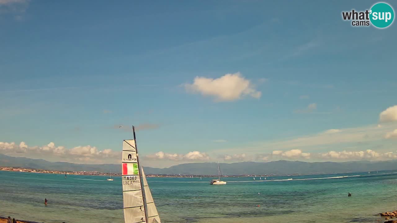 Webcam Cagliari Windsurf Club – Playa del Poetto en directo