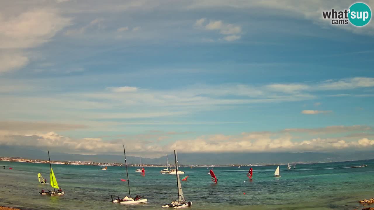 Webcam Cagliari Windsurf Club – Playa del Poetto en directo