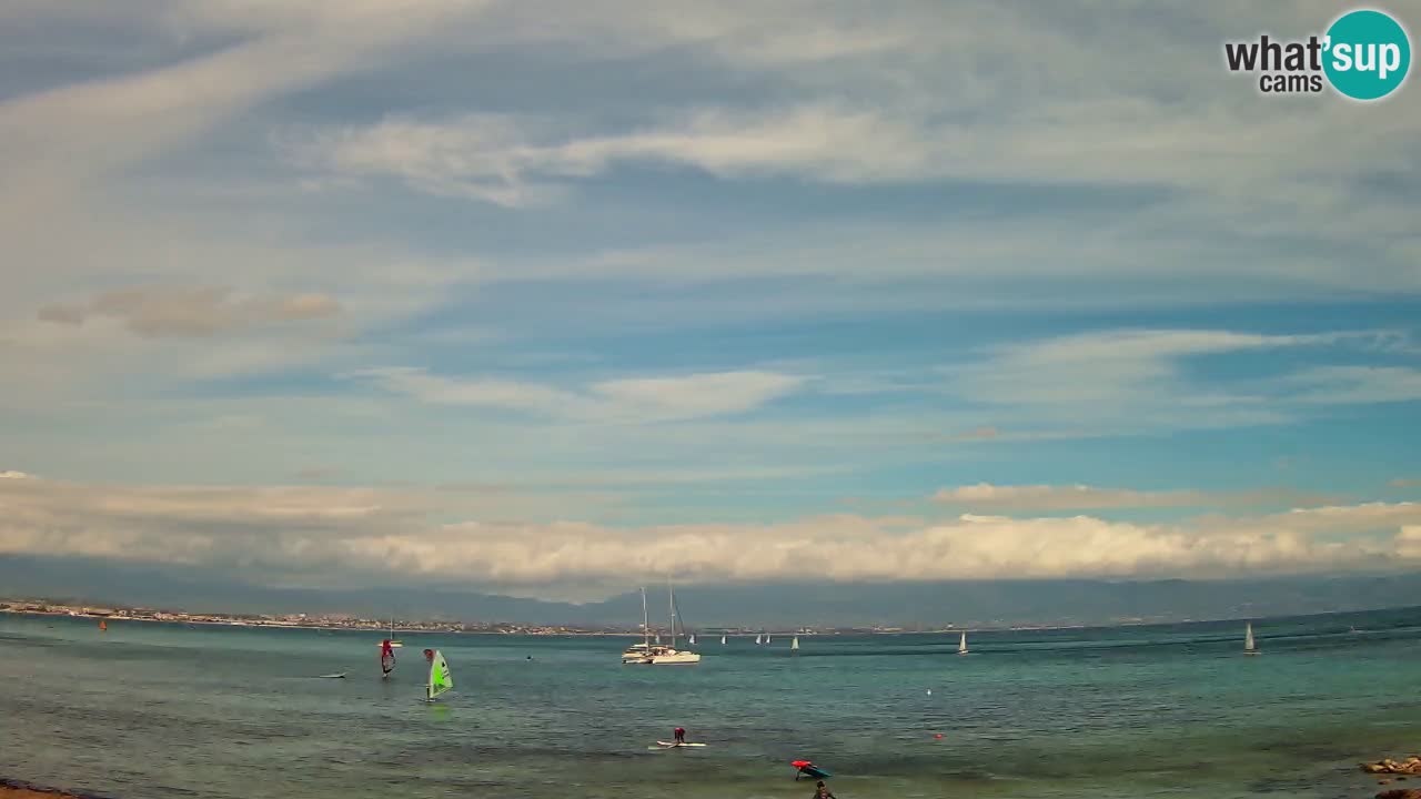 Webcam Cagliari Windsurf Club – Playa del Poetto en directo