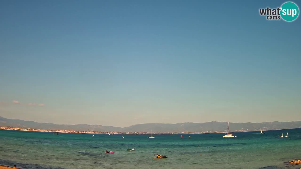 Spletna kamera Cagliari Windsurf Club – Pogled v živo s plaže Poetto
