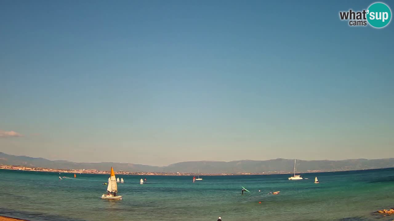 Webcam Cagliari Windsurf Club – Playa del Poetto en directo