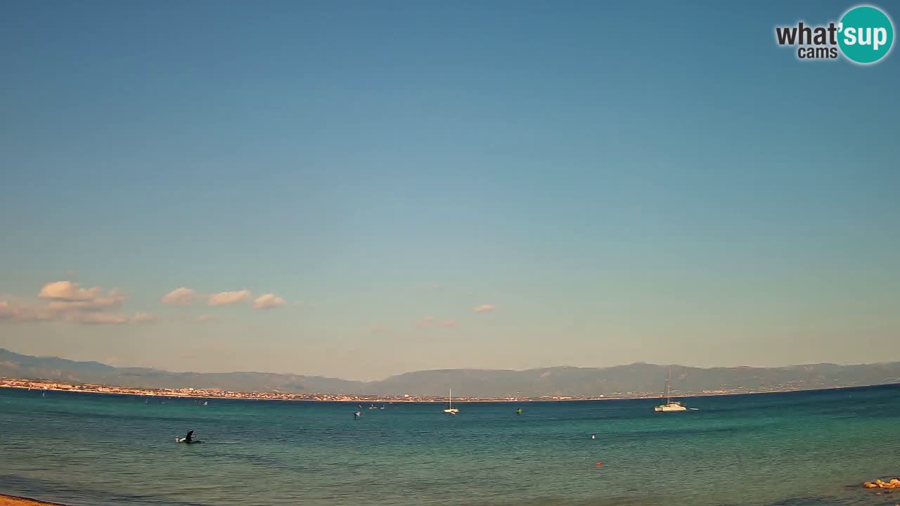 Spletna kamera Cagliari Windsurf Club – Pogled v živo s plaže Poetto