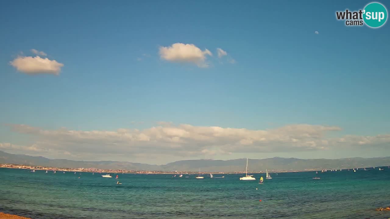 Spletna kamera Cagliari Windsurf Club – Pogled v živo s plaže Poetto
