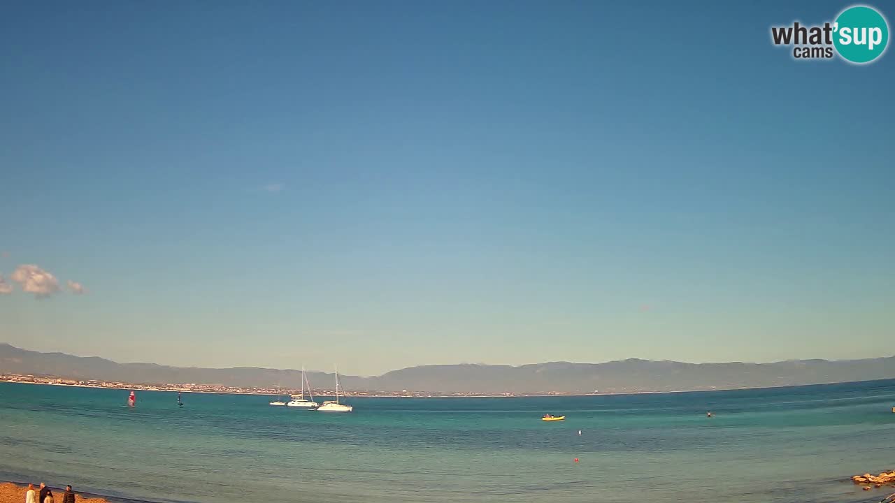 Spletna kamera Cagliari Windsurf Club – Pogled v živo s plaže Poetto