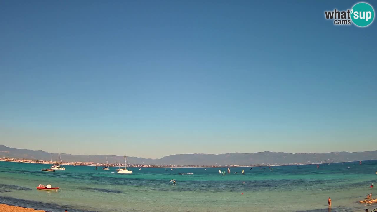 Spletna kamera Cagliari Windsurf Club – Pogled v živo s plaže Poetto