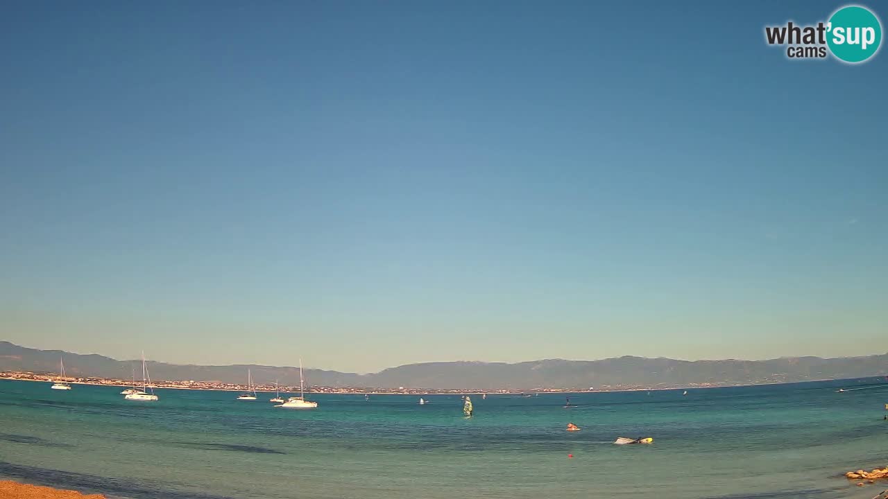 Spletna kamera Cagliari Windsurf Club – Pogled v živo s plaže Poetto