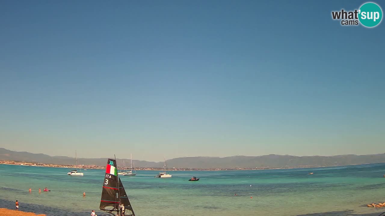 Spletna kamera Cagliari Windsurf Club – Pogled v živo s plaže Poetto