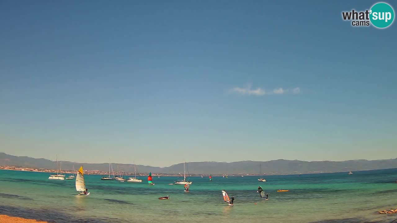 Spletna kamera Cagliari Windsurf Club – Pogled v živo s plaže Poetto
