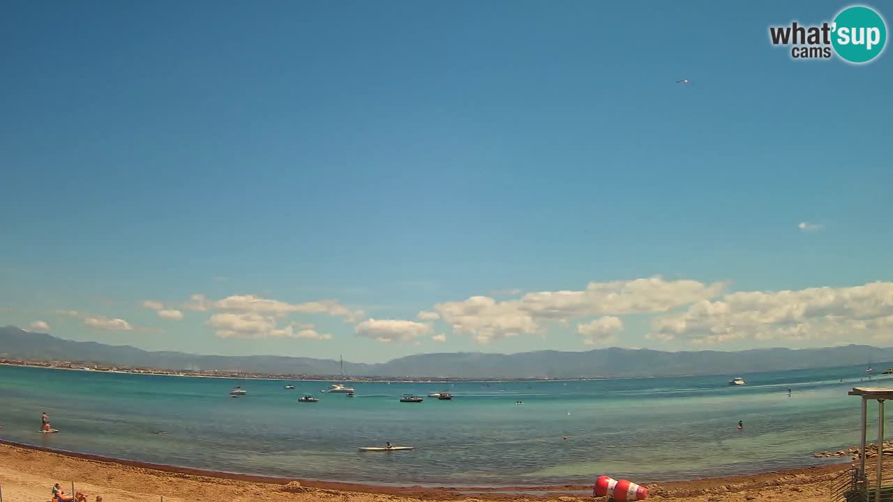 Spletna kamera Cagliari Windsurf Club – Pogled v živo s plaže Poetto