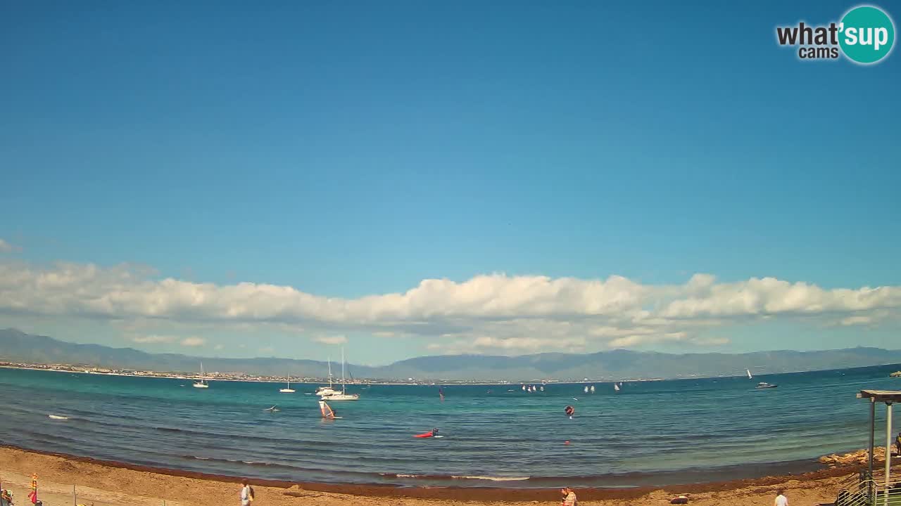 Spletna kamera Cagliari Windsurf Club – Pogled v živo s plaže Poetto
