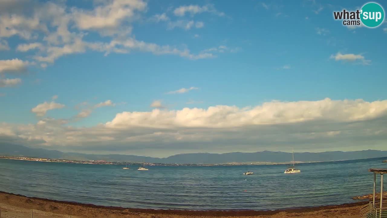 Spletna kamera Cagliari Windsurf Club – Pogled v živo s plaže Poetto