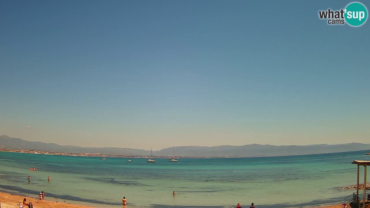 Spletna kamera Cagliari Windsurf Club – Pogled v živo s plaže Poetto