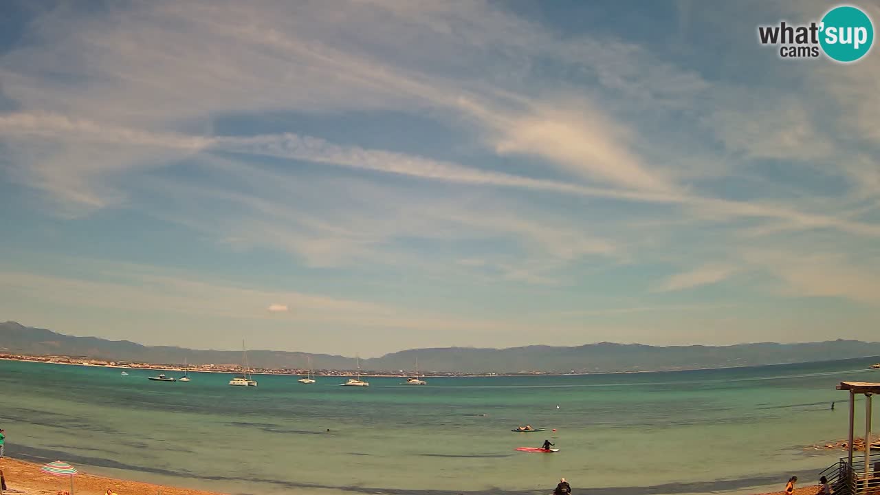 Spletna kamera Cagliari Windsurf Club – Pogled v živo s plaže Poetto