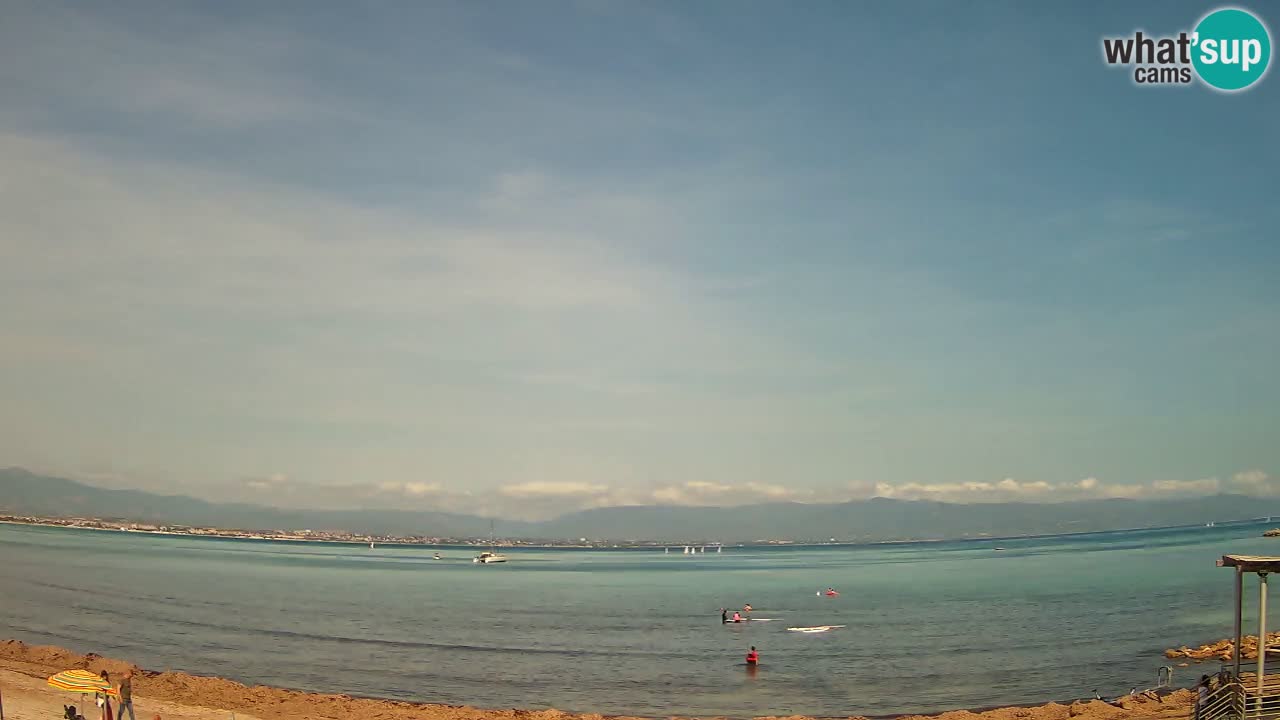 Spletna kamera Cagliari Windsurf Club – Pogled v živo s plaže Poetto