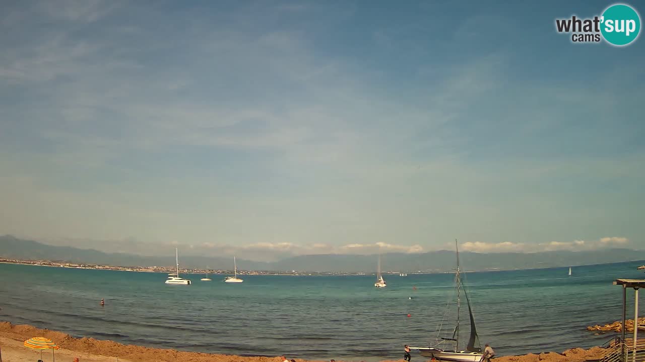 Spletna kamera Cagliari Windsurf Club – Pogled v živo s plaže Poetto