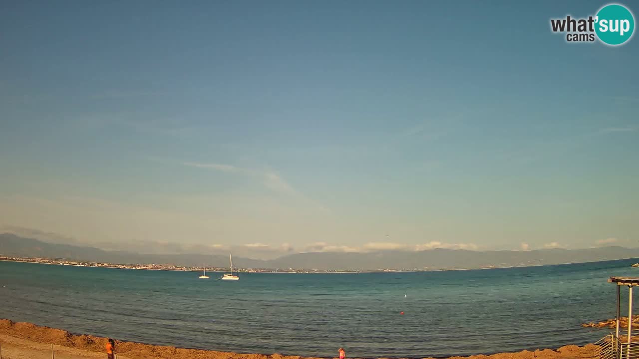 Spletna kamera Cagliari Windsurf Club – Pogled v živo s plaže Poetto