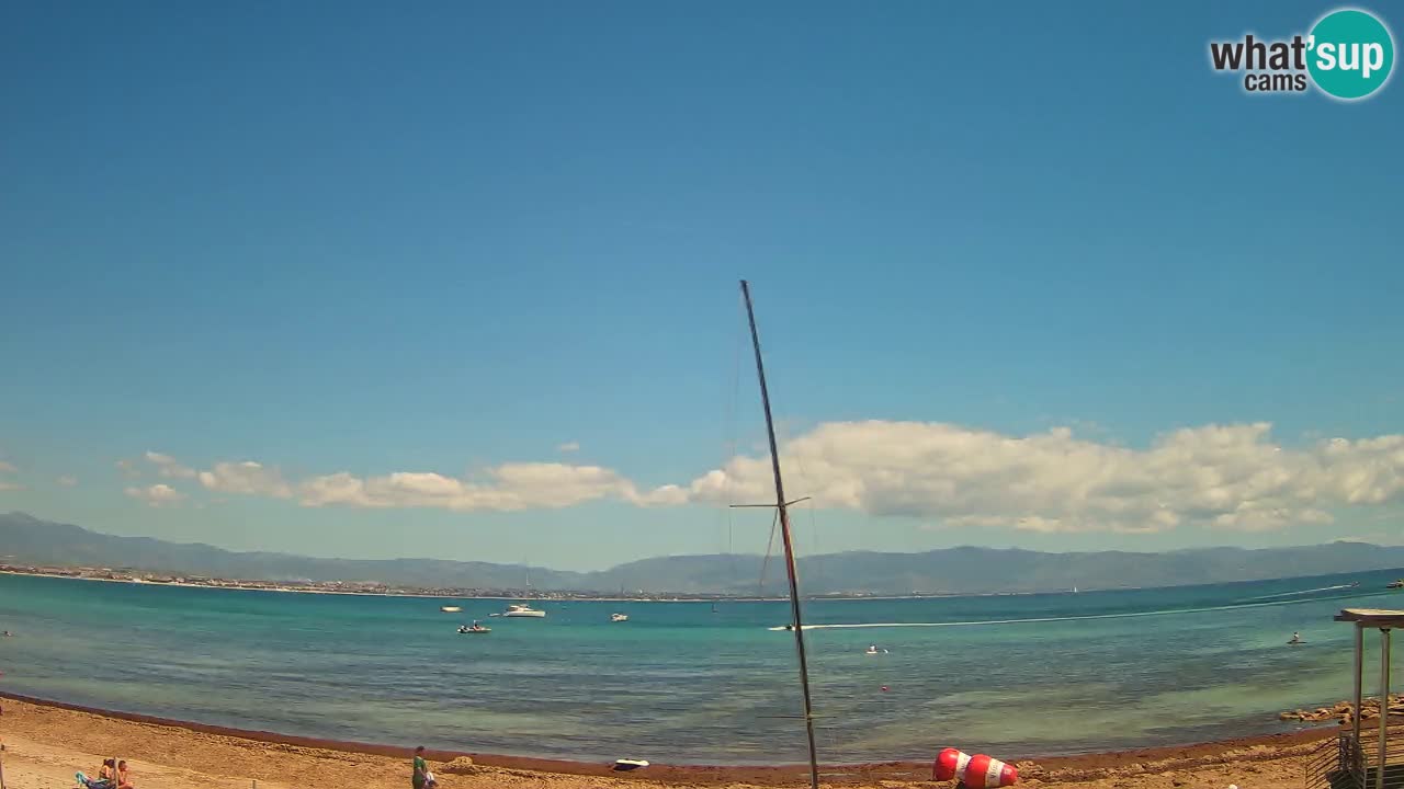 Spletna kamera Cagliari Windsurf Club – Pogled v živo s plaže Poetto