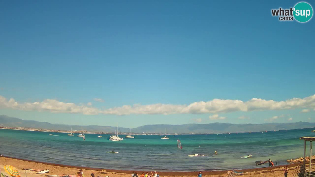 Spletna kamera Cagliari Windsurf Club – Pogled v živo s plaže Poetto