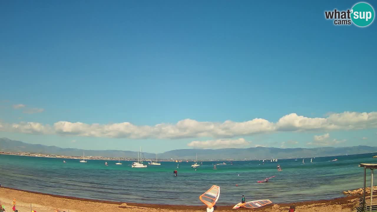 Spletna kamera Cagliari Windsurf Club – Pogled v živo s plaže Poetto