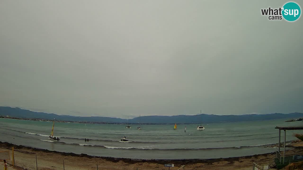 Spletna kamera Cagliari Windsurf Club – Pogled v živo s plaže Poetto