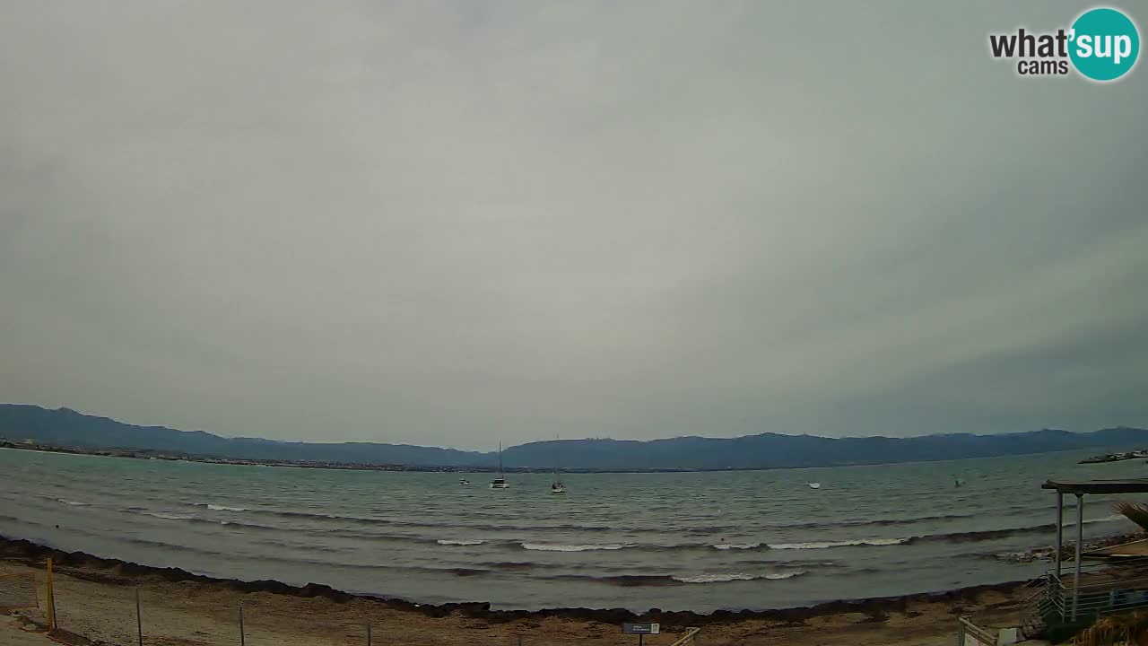 Spletna kamera Cagliari Windsurf Club – Pogled v živo s plaže Poetto